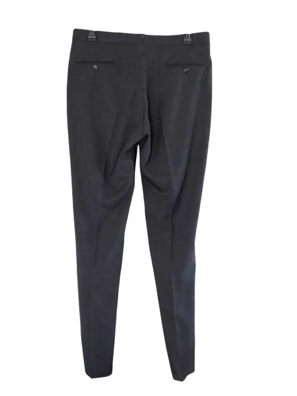 Polo Ralph Lauren Men Pants Size 36 Charcoal Gray Wool Twill Trousers Unhemmed